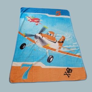 Disney's Planes Dusty Crophopper Blanket 62 x 90 Plush Twin Bed size